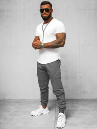 Pánske Chino Jogger Nohavice Sivé OZONEE O/G3014Z