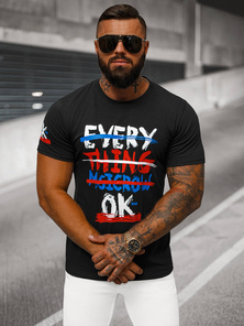 Pánske Tričko Čierne OZONEE O/8T1266/3