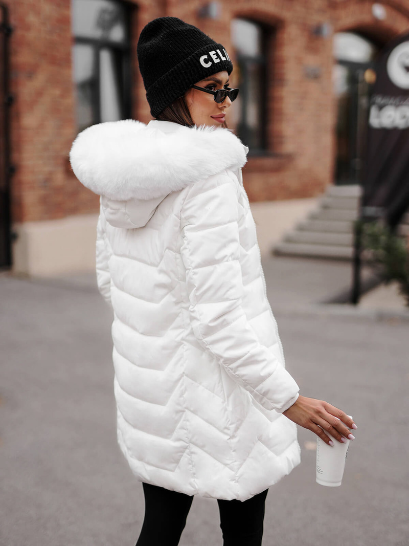 Dámska bunda biela OZONEE JS/16M9121/281Z