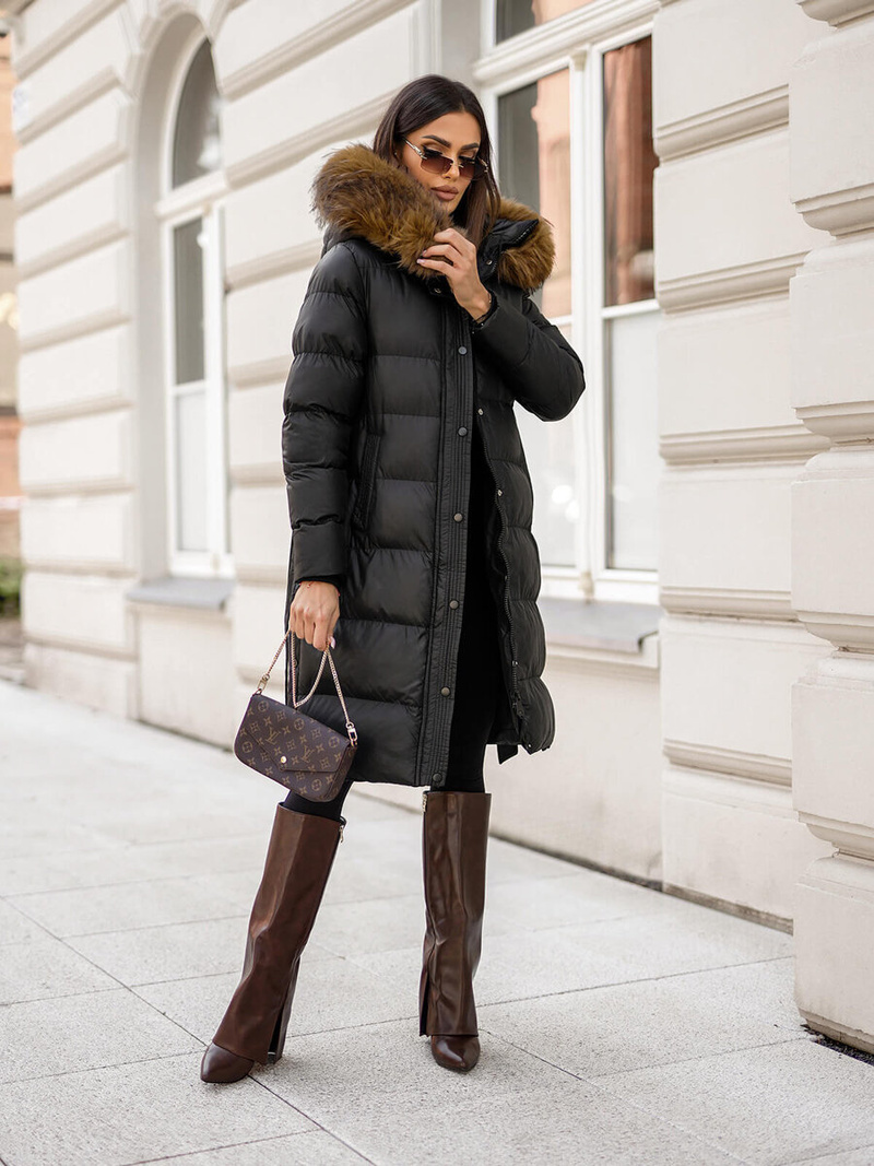 Dámska bunda čierna OZONEE JS/5M3298/392