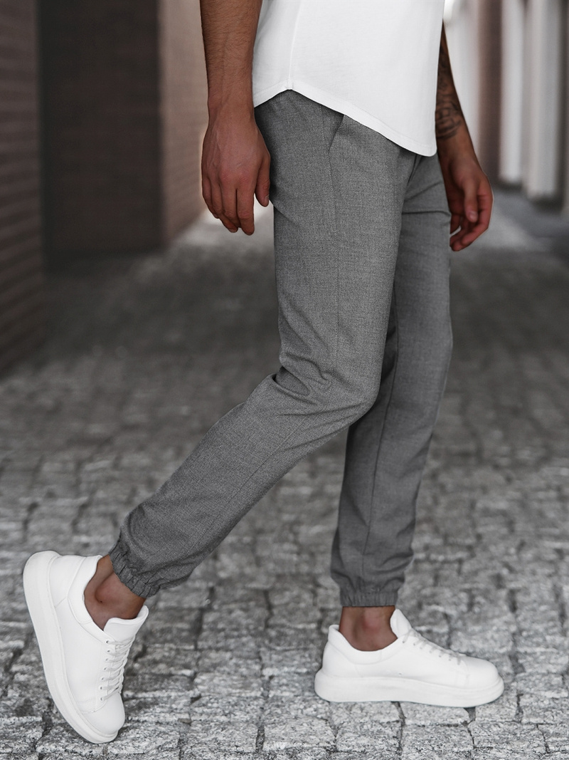 Pánske chino nohavice Tmavo-sivé OZONEE DJ/5539Z