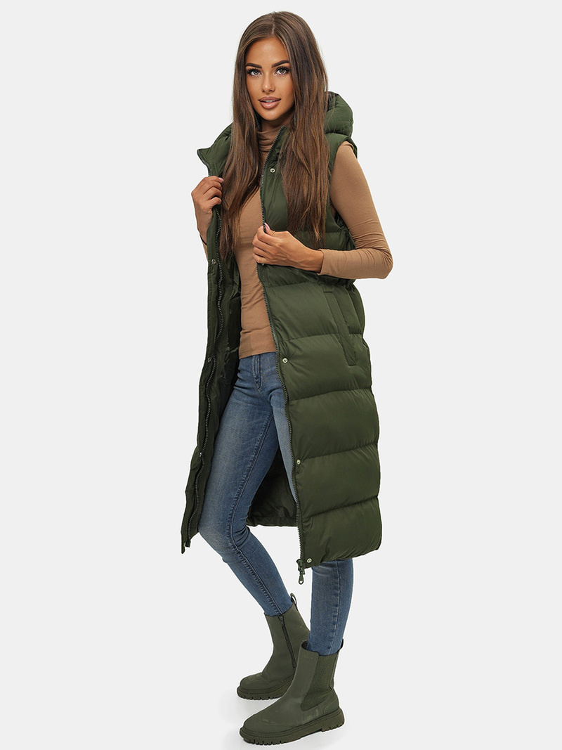 Dámska Vesta Tmavo-Zelená OZONEE JS/M728/136