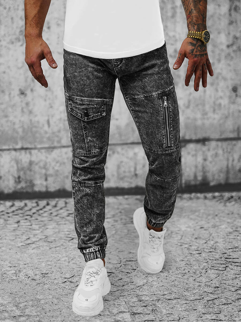 Pánske Jogger Nohavice Čierne OZONEE NB/MP0107N