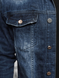 Pánska Riflová Bunda Šerpa Tmavomodrá OZONEE NB/MJ516BSZ