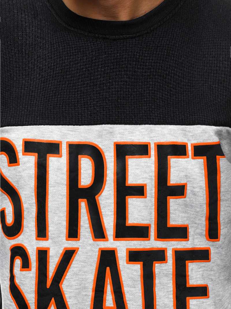 Pánska Mikina Čierna OZONEE JS/KS1901Z