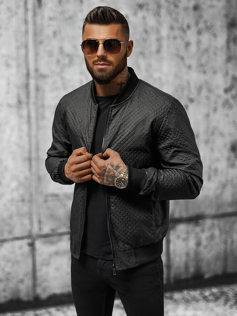 Pánska Bunda Čierna OZONEE O/3A179