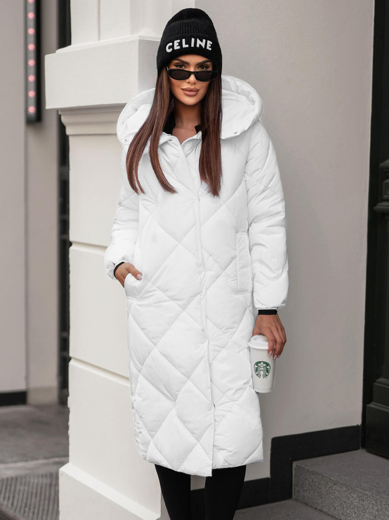 Dámska bunda biela OZONEE JS/5M3173/281Z