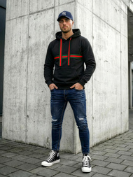 Pánska Mikina Čierna OZONEE JS/8B1735/3Z