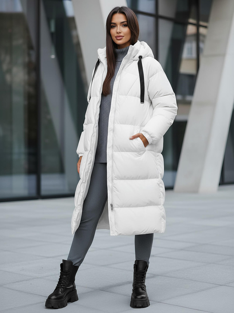 Dámska bunda biela OZONEE JS/5M3163/281Z