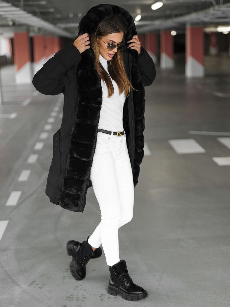 Dámska bunda čierna OZONEE JS/5M3158/392Z