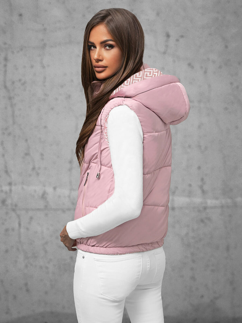 Dámska vesta prášková ružová OZONEE JS/16M9091/51Z