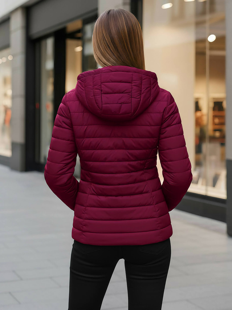 Dámska bunda bordová OZONEE JS/16M9103/01Z