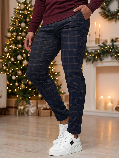 Pánske chino nohavice námornícke modré OZONEE DJ/5632Z