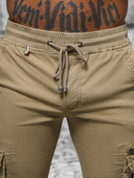 Pánske Chino Jogger Nohavice Béžové OZONEE NB/MP0201K