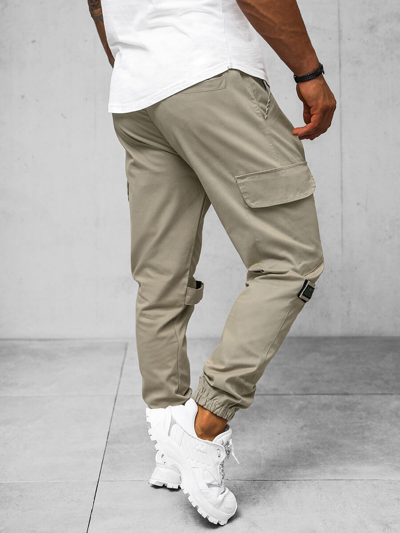 Pánske Chino Jogger Nohavice Béžové OZONEE O/G3014Z