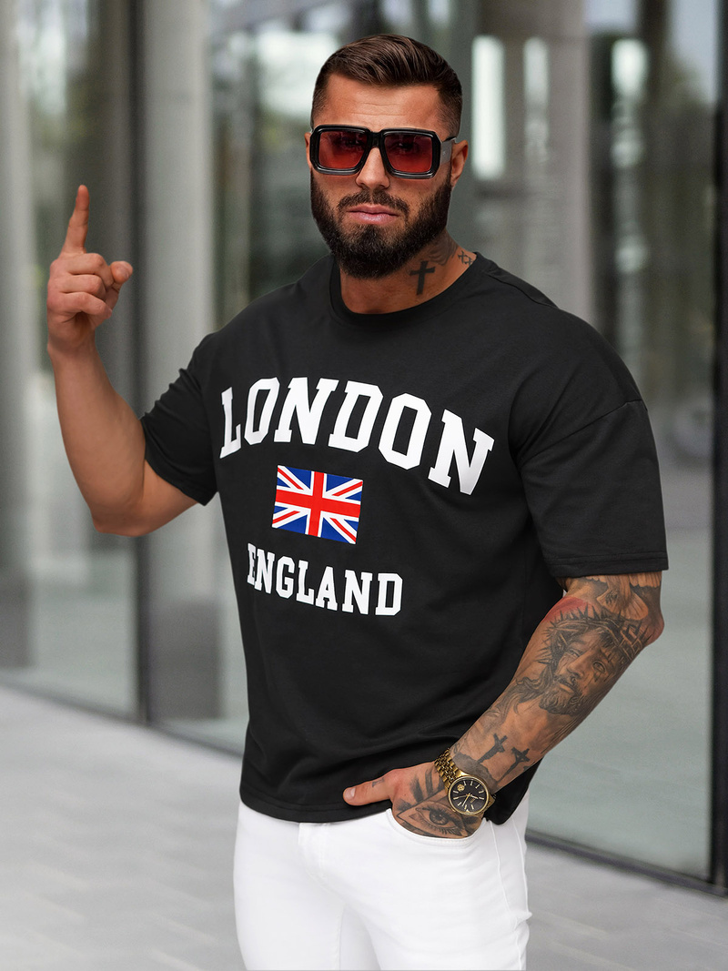 Pánske Tričko Čierne OZONEE JS/8B1373/3