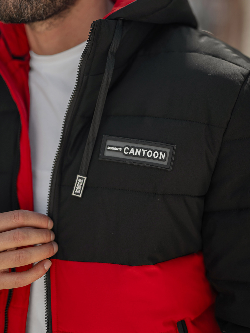 Pánska Zimná Bunda Čierno-Červená OZONEE JS/31M5083/270