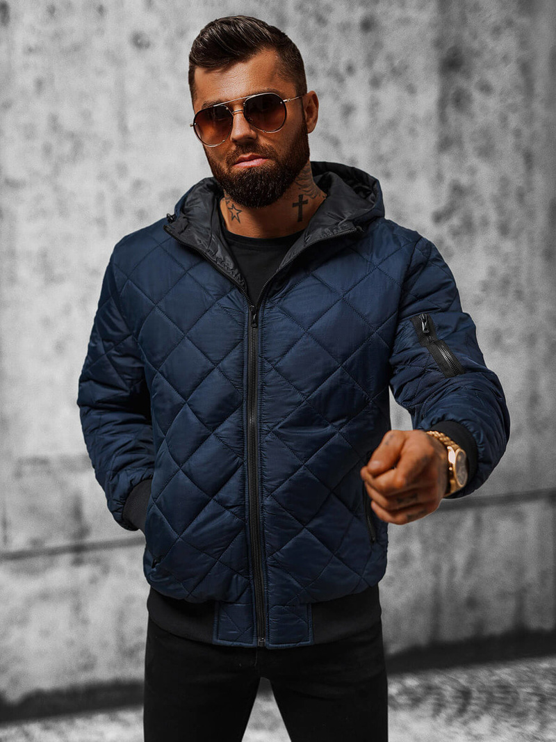 Pánska Bunda Námornícka Modrá OZONEE JS/MY21Z