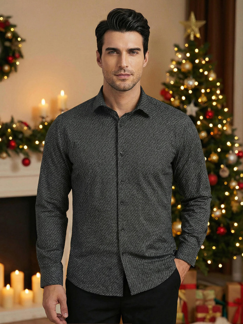 Pánska Košeľa Crna OZONEE V/V184Z