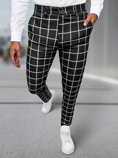 Pánske Chino Nohavice Čierne OZONEE DJ/5522Z