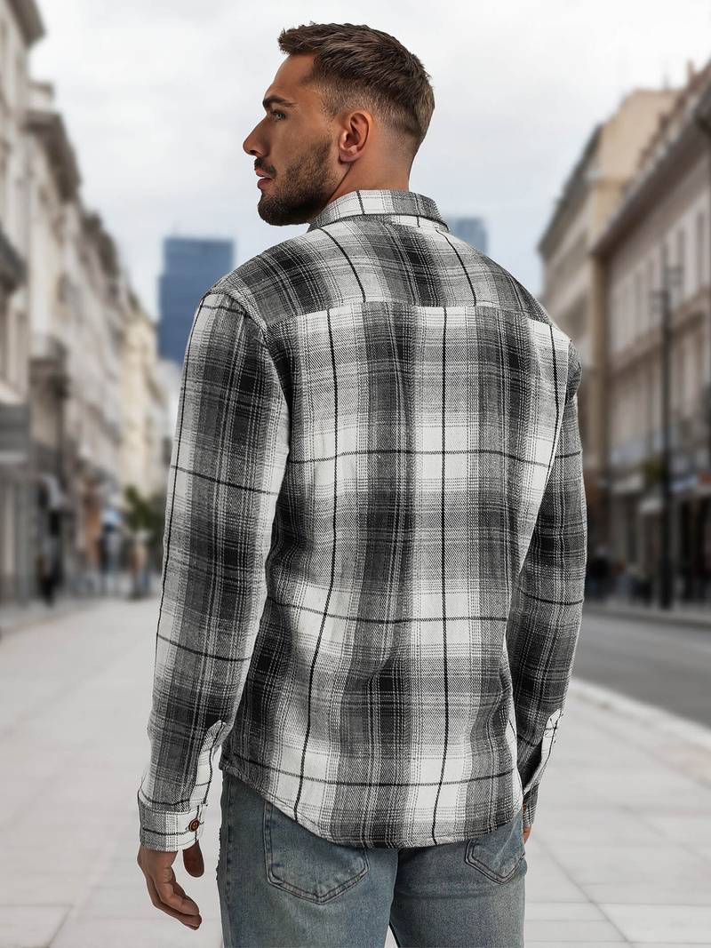 Pánska košeľa čiernobiela OZONEE NB/MC728N/4