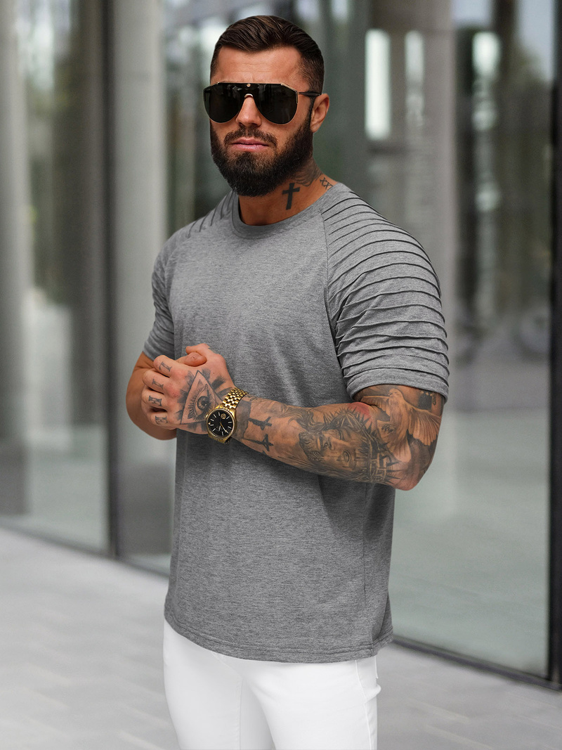 Pánske Tričko Grafitové OZONEE JS/8T88/5Z