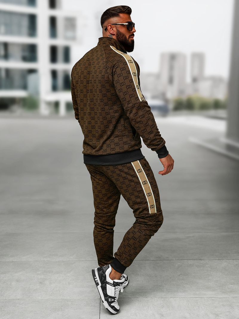 Pánska tepláková súprava tmavo-béžová OZONEE O/FF5110AB