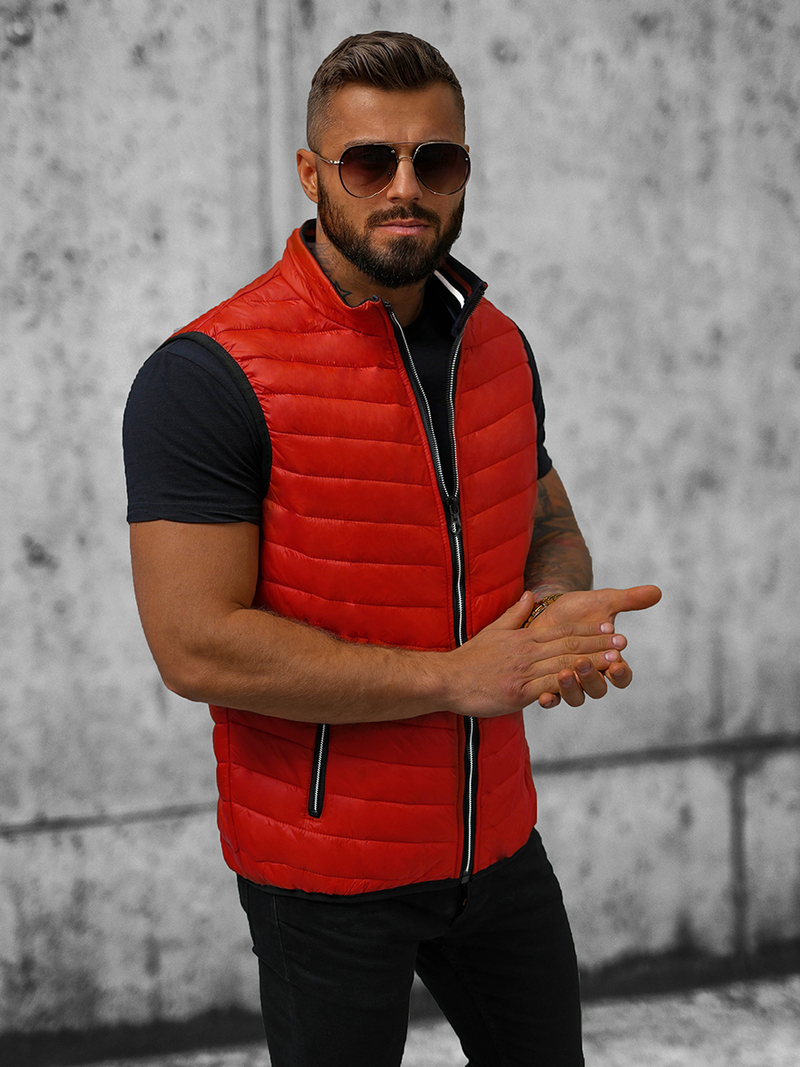 Pánska vesta tmavo červená OZONEE N/7103/5Z