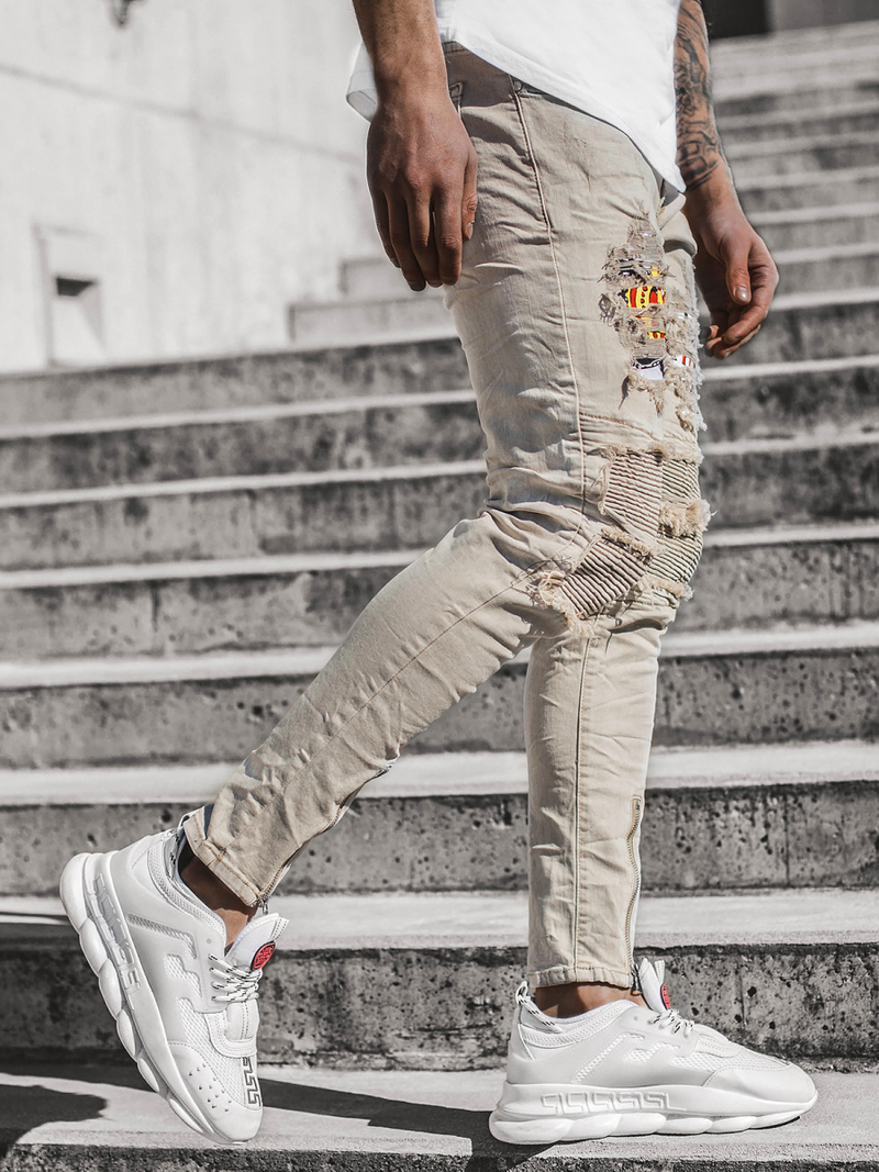 Pánske rifle béžové OZONEE T/82018