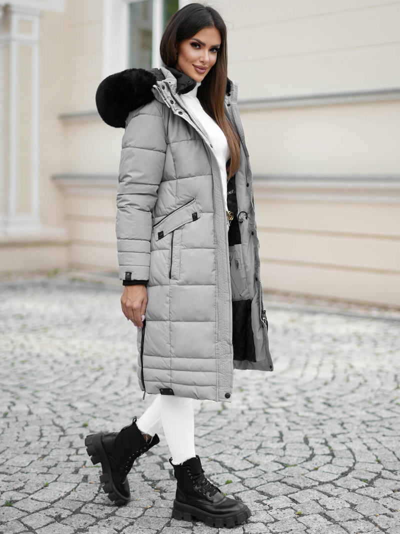 Dámska bunda sivé OZONEE O/W377Z