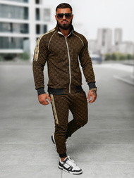 Pánska tepláková súprava tmavo-béžová OZONEE O/FF5110AB