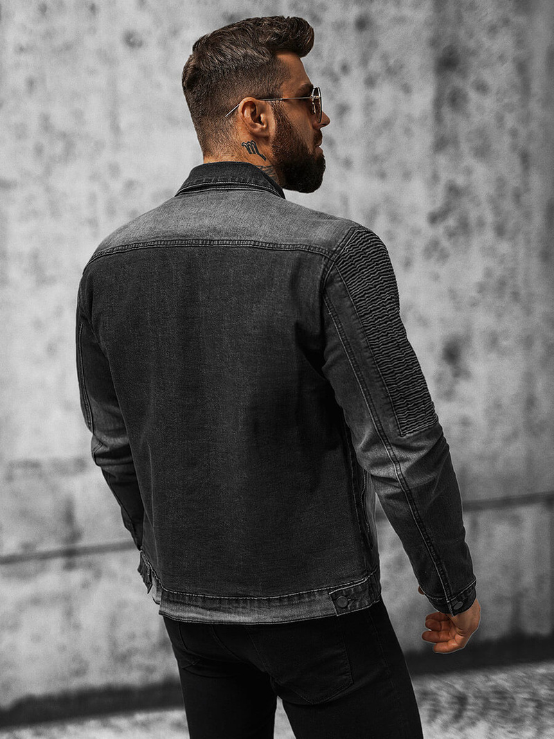 Pánska Riflová Bunda Čierna OZONEE NB/MJ521N