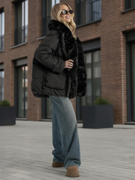 Dámska bunda čierna OZONEE JS/16M9185/392