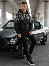 Pánska Mikina Čierna OZONEE O/B272Z