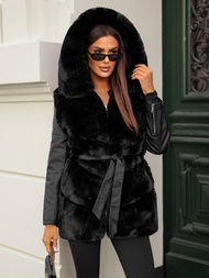 Dámska bunda čierna OZONEE JS/11Z8090Z