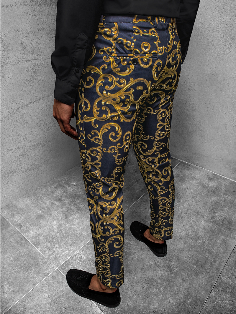 Pánske chino nohavice Námornícke Modré OZONEE DJ/5595