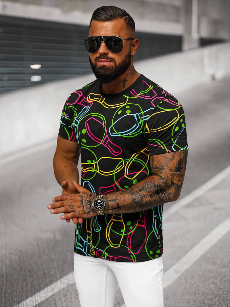 Pánske Tričko Čierne OZONEE O/T1272/3