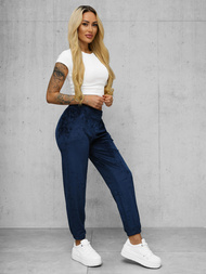 Dámske Velúrové Tepláky Námornícke Modré OZONEE JS/92K528/66