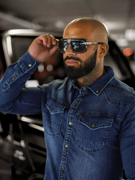 Pánska riflová košeľa modrá OZONEE O/51411