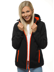 Dámska Bunda Softshell čierna a oranžová OZONEE JS/HH018/1/48