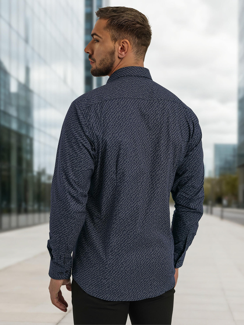 Pánska Košeľa Námornícka Modré OZONEE V/V186