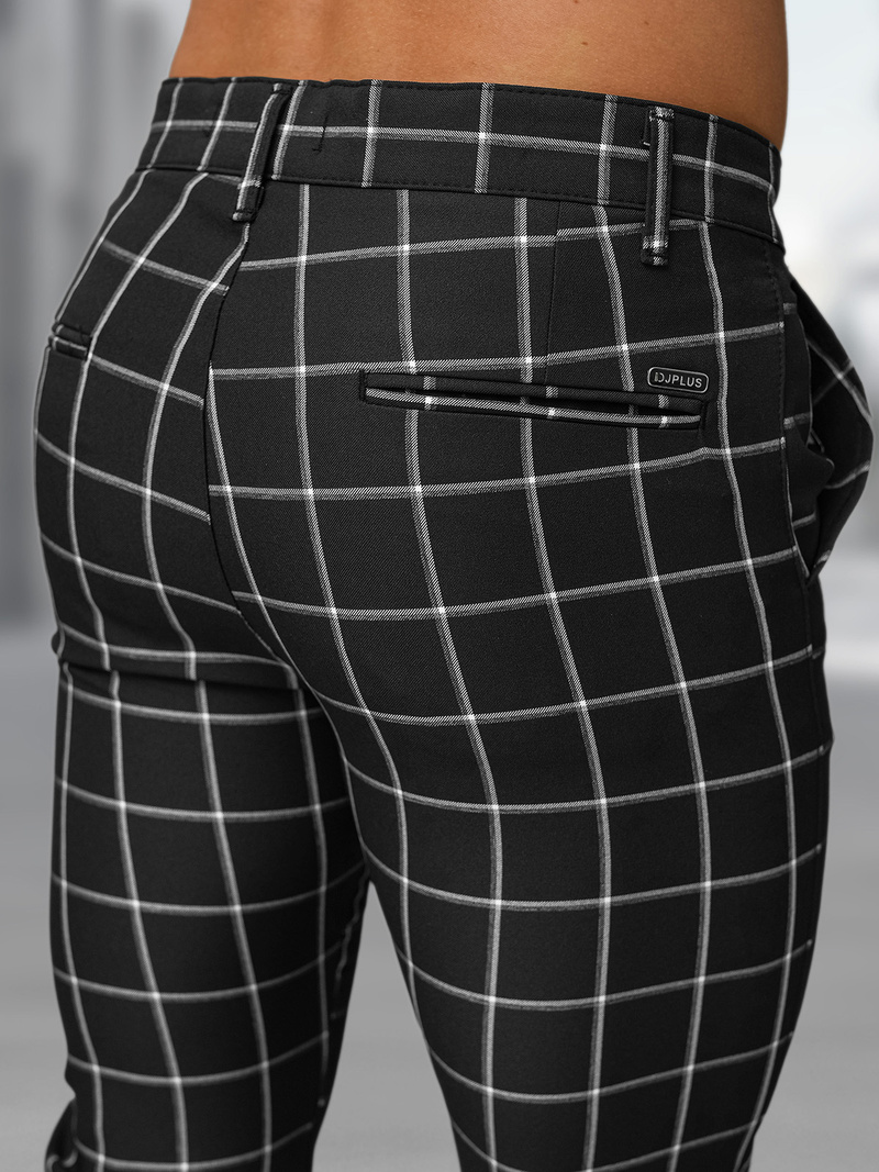 Pánske Chino Nohavice Čierne OZONEE DJ/5522Z