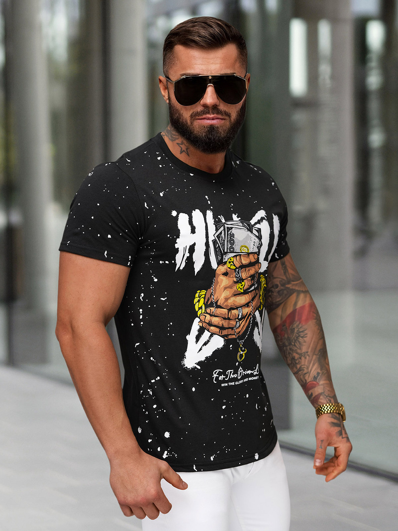 Pánske Tričko Čierne OZONEE JS/8B1389/3