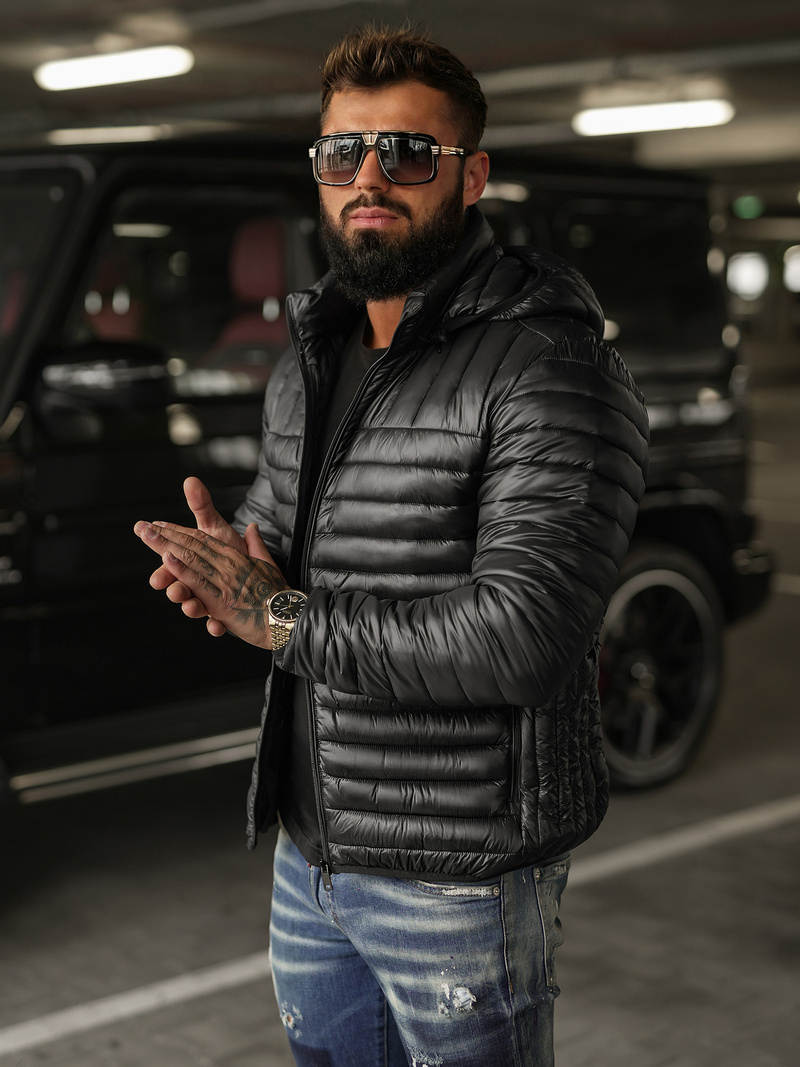 Pánska Bunda Čierna OZONEE JS/16M9336/392BZ