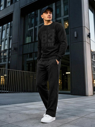 Pánska Mikina Čierna OZONEE JS/8B1976/3