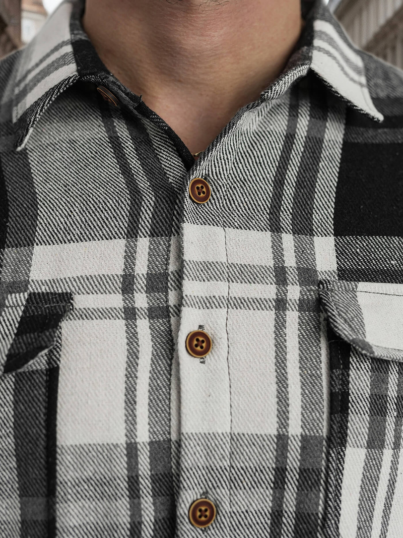 Pánska košeľa čiernobiela OZONEE NB/MC728N/3Z