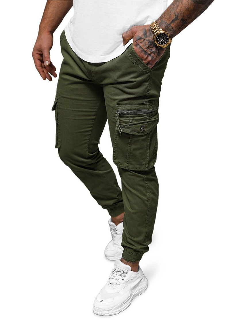 Pánske Chino Jogger Nohavice Zelené OZONEE NB/MP0201MV