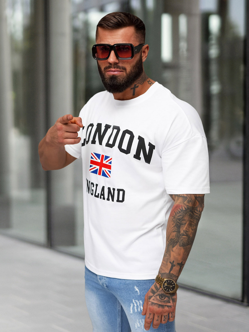 Pánske Tričko Biely OZONEE JS/8B1373/1