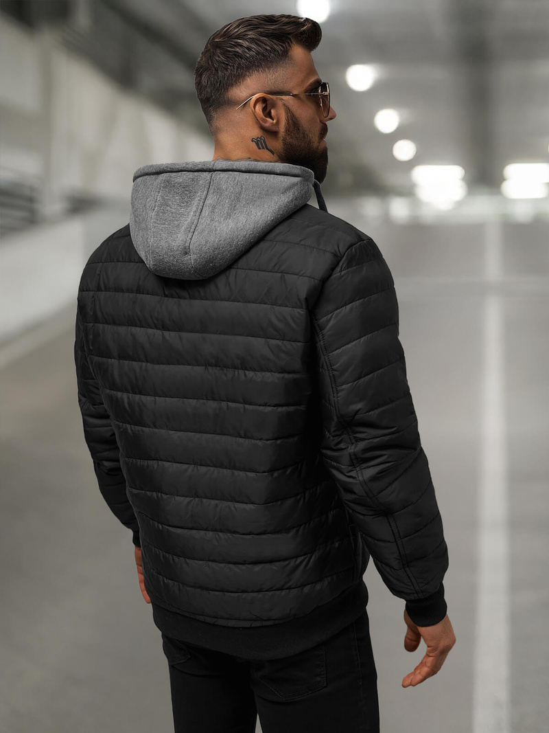 Pánska Bunda Čierna OZONEE JS/8M985/392