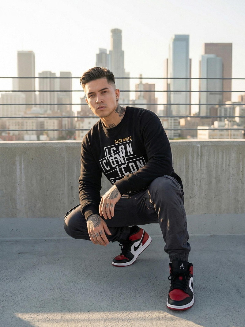 Pánska Mikina Čierna OZONEE JS/8B1763/3Z